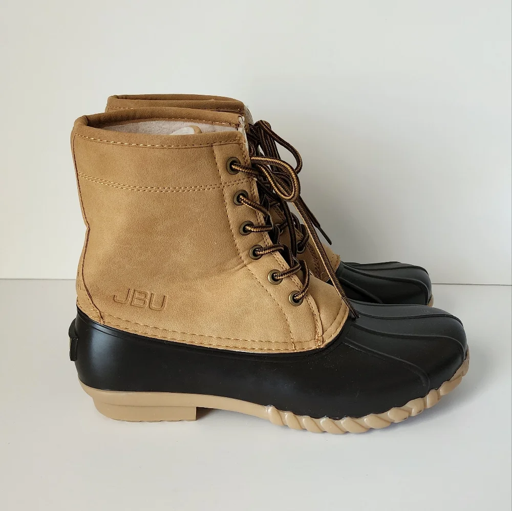 JBU Mens Maine Waterproof Duck Dark Tan/Beige Size 9M Boots